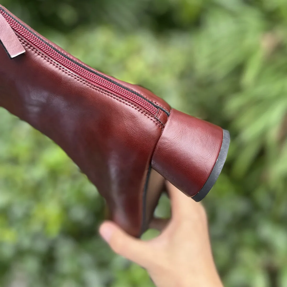 QUTAA Fashion Cow Leather Women Ankle Boots Autumn Shoes Winter Lady High Heel Zipper Round Toe Sexy Dress Short Boots 34-42