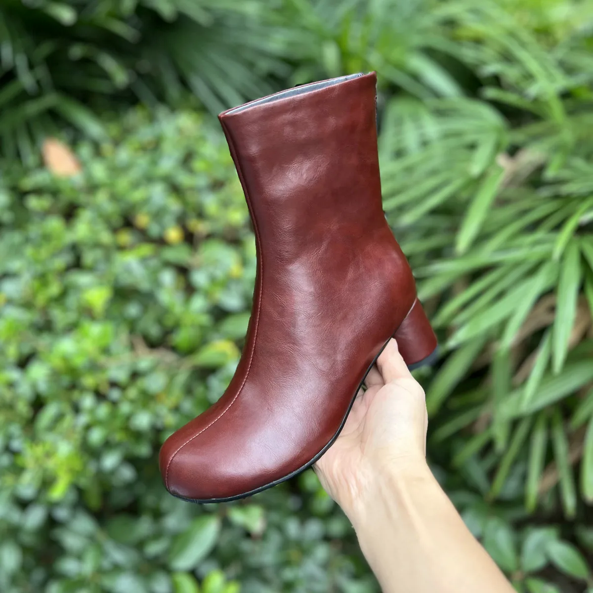 QUTAA Fashion Cow Leather Women Ankle Boots Autumn Shoes Winter Lady High Heel Zipper Round Toe Sexy Dress Short Boots 34-42