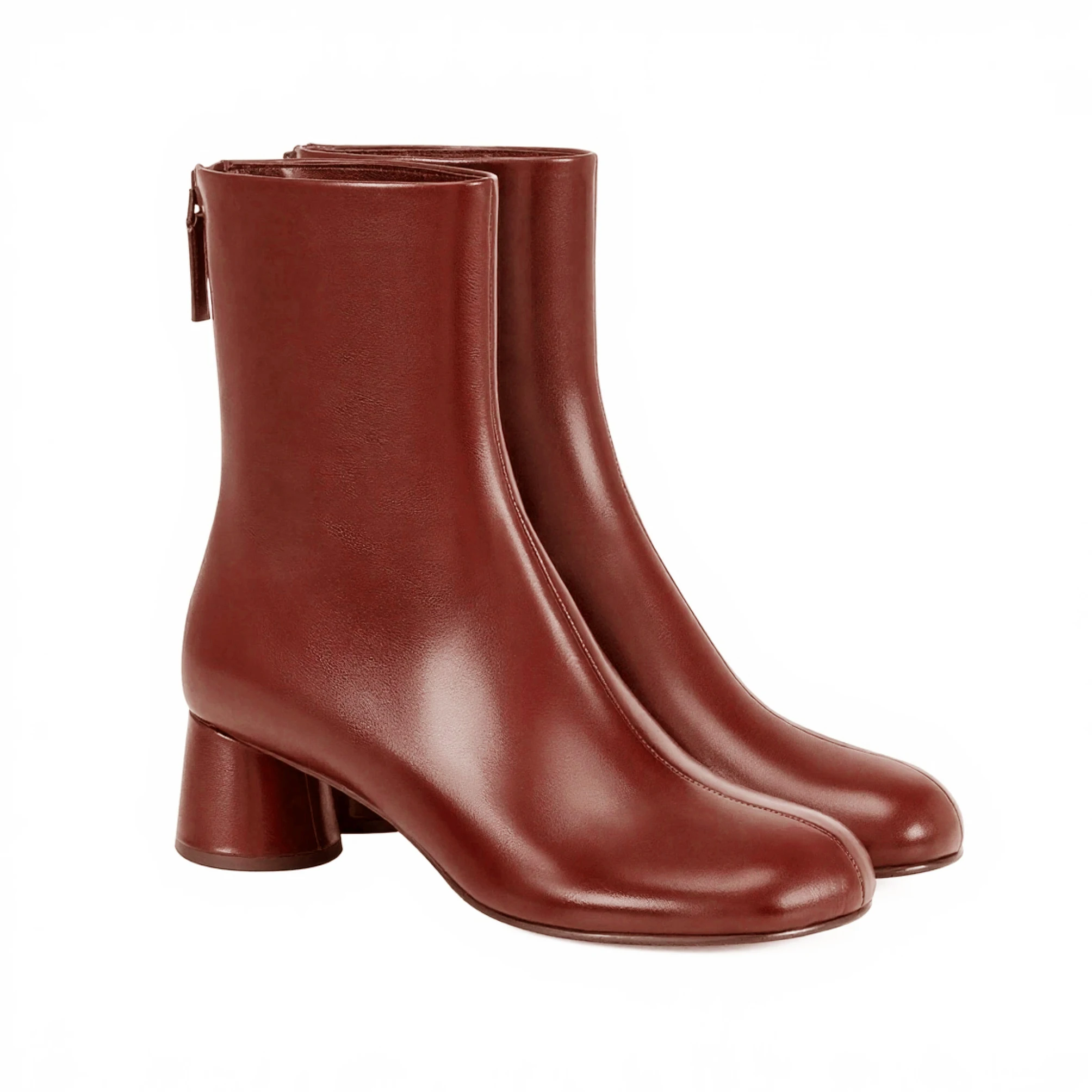 QUTAA Fashion Cow Leather Women Ankle Boots Autumn Shoes Winter Lady High Heel Zipper Round Toe Sexy Dress Short Boots 34-42