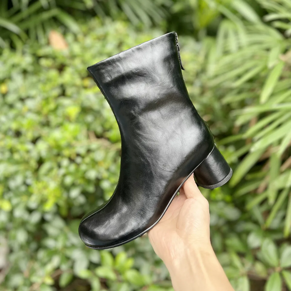 QUTAA Fashion Cow Leather Women Ankle Boots Autumn Shoes Winter Lady High Heel Zipper Round Toe Sexy Dress Short Boots 34-42