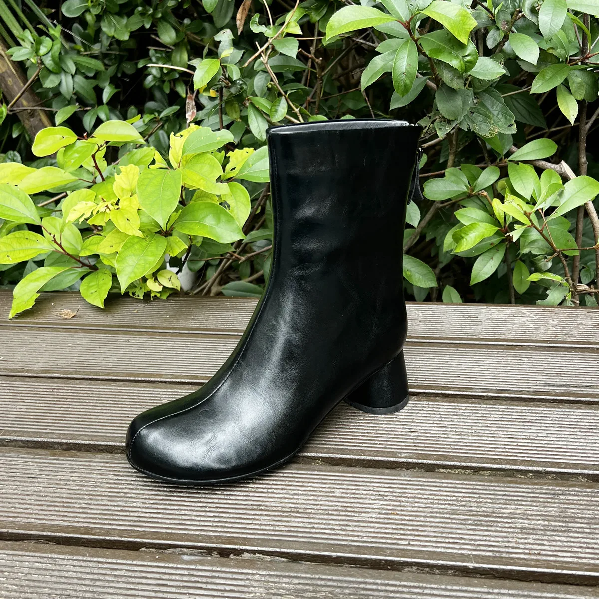 QUTAA Fashion Cow Leather Women Ankle Boots Autumn Shoes Winter Lady High Heel Zipper Round Toe Sexy Dress Short Boots 34-42