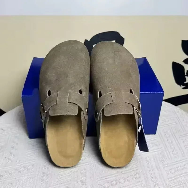 High Quality Retro Button Toe Half Drag Men's And Women's Outdoor Wear 2026 New Comfortable Lazy Shoes Thick Sole Versatile