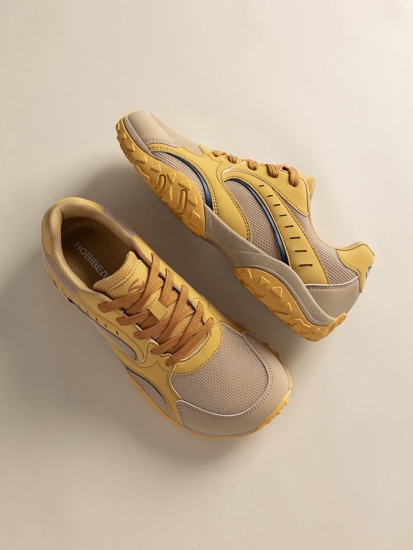 HOBIBEAR Unisex Wide Toe Hiking Sneakers Lace-Up Walking Shoes Outdoor Travel Artificial Leather Mesh Minimalist Sneakers