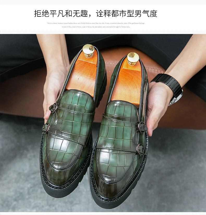 Platform Loafers Men Classic Casual Leather Shoes Men Dress Wedding Casual Business Shoes For Men Party Social Office Loafers