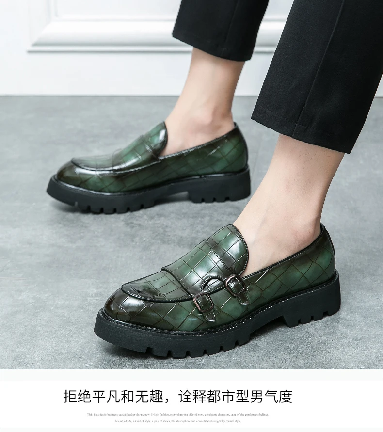 Platform Loafers Men Classic Casual Leather Shoes Men Dress Wedding Casual Business Shoes For Men Party Social Office Loafers