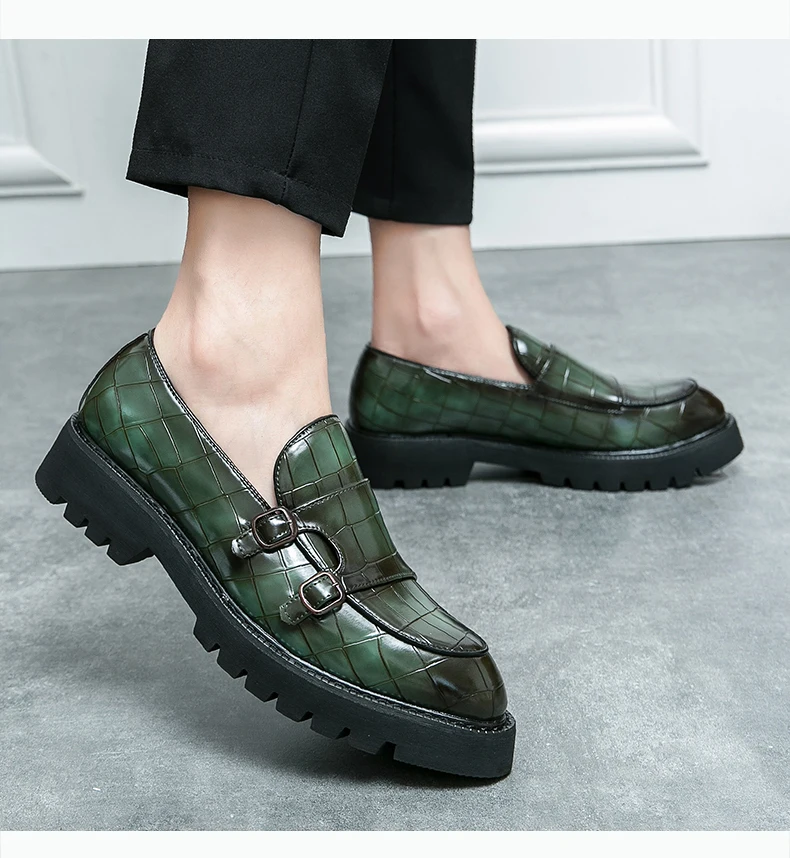 Platform Loafers Men Classic Casual Leather Shoes Men Dress Wedding Casual Business Shoes For Men Party Social Office Loafers