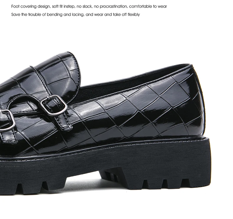 Platform Loafers Men Classic Casual Leather Shoes Men Dress Wedding Casual Business Shoes For Men Party Social Office Loafers