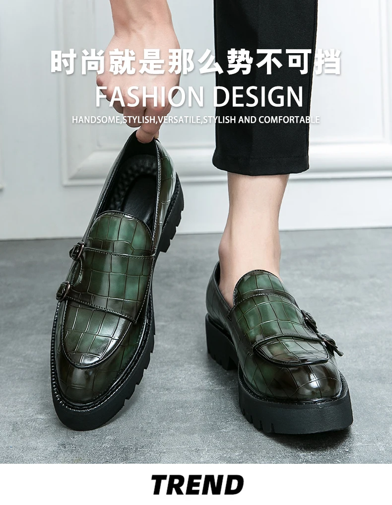 Platform Loafers Men Classic Casual Leather Shoes Men Dress Wedding Casual Business Shoes For Men Party Social Office Loafers