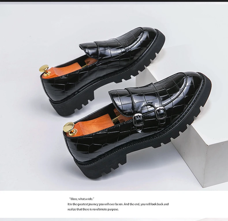 Platform Loafers Men Classic Casual Leather Shoes Men Dress Wedding Casual Business Shoes For Men Party Social Office Loafers