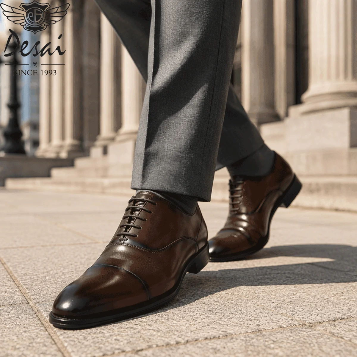 Desai 2026 Comfortable Walking Shoes Formal Business Cap Toe Oxford Synthetic Office Daily Wear Luxury Wedding Professional
