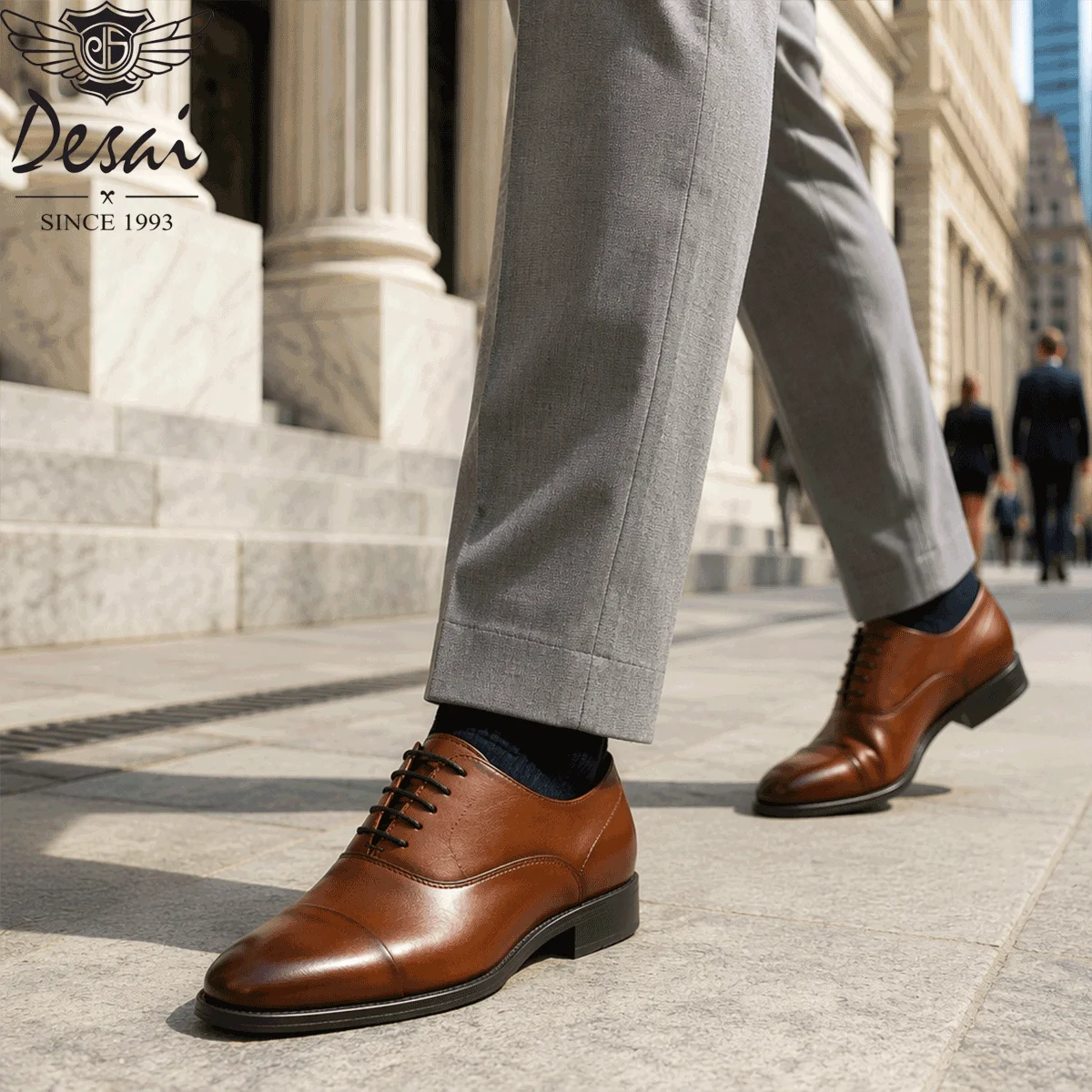 Desai 2026 Comfortable Walking Shoes Formal Business Cap Toe Oxford Synthetic Office Daily Wear Luxury Wedding Professional