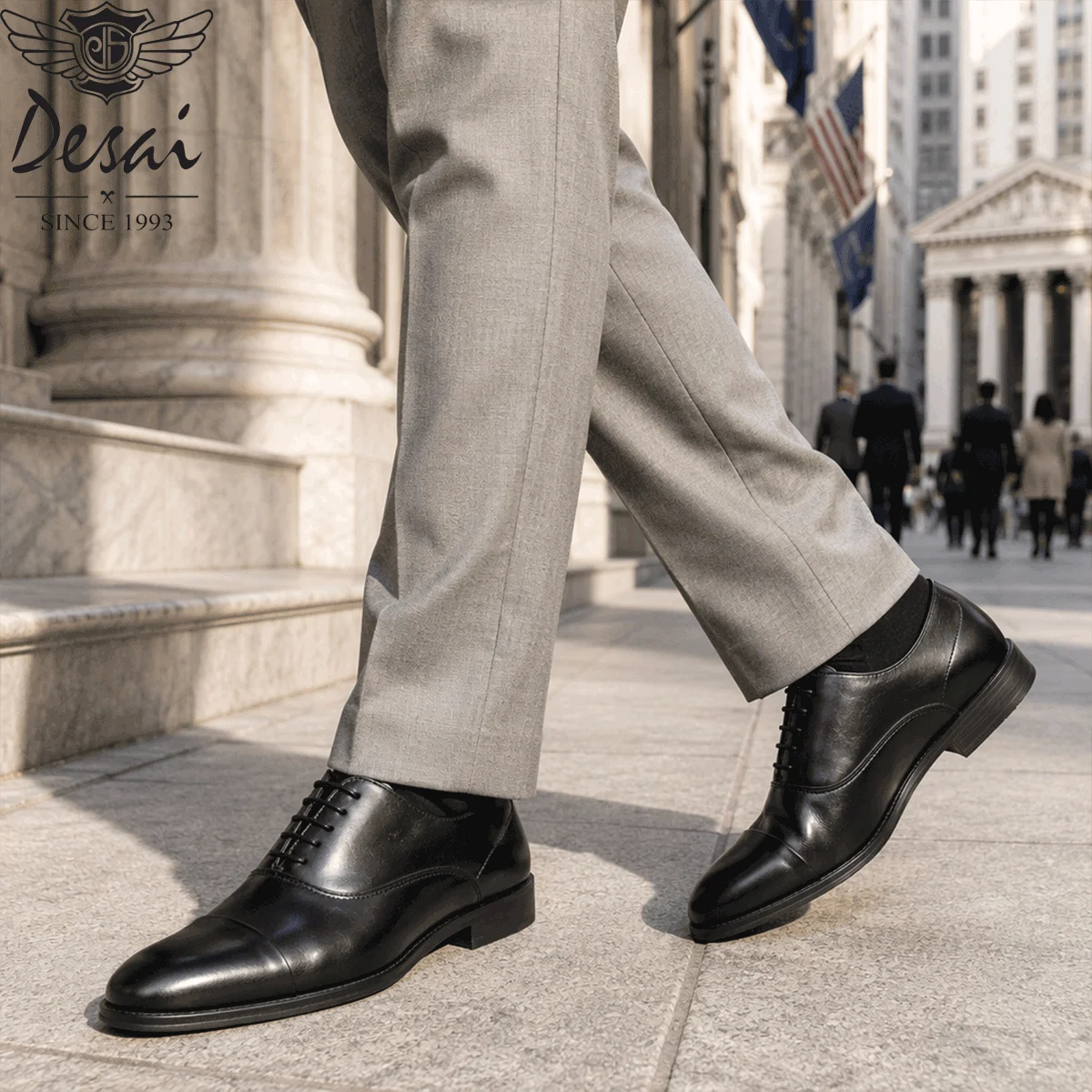 Desai 2026 Comfortable Walking Shoes Formal Business Cap Toe Oxford Synthetic Office Daily Wear Luxury Wedding Professional