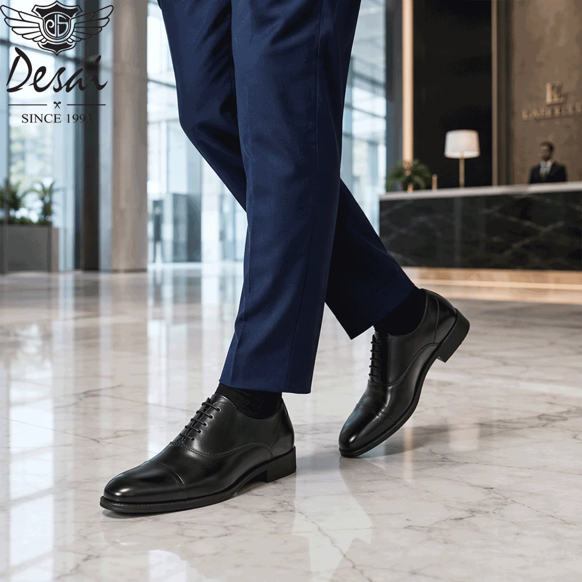 Desai 2026 Comfortable Walking Shoes Formal Business Cap Toe Oxford Synthetic Office Daily Wear Luxury Wedding Professional