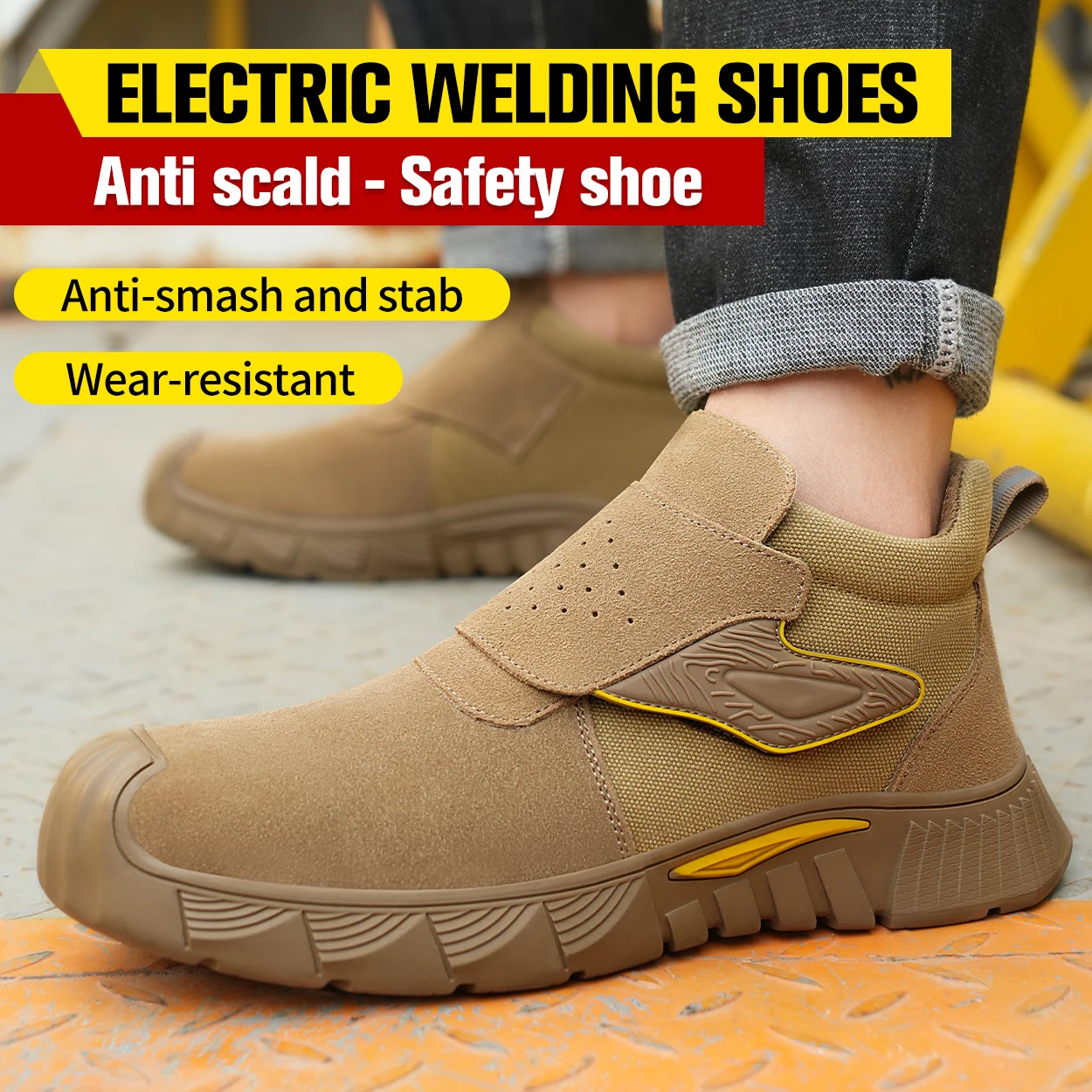 Steel Toe Work Shoes for Men Woamen Anti-Smash Anti-Puncture Blue Safety Shoes Breathable Lightweight Air Cushion Work Shoes