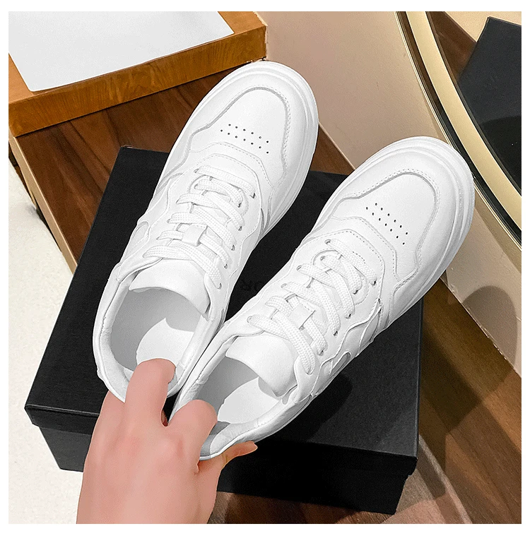 12cm Platform Elevator Sneakers Women Casual White Shoes Genuine Leather 8cm Height Increasing Shoes Female Summer Mesh Sneakers