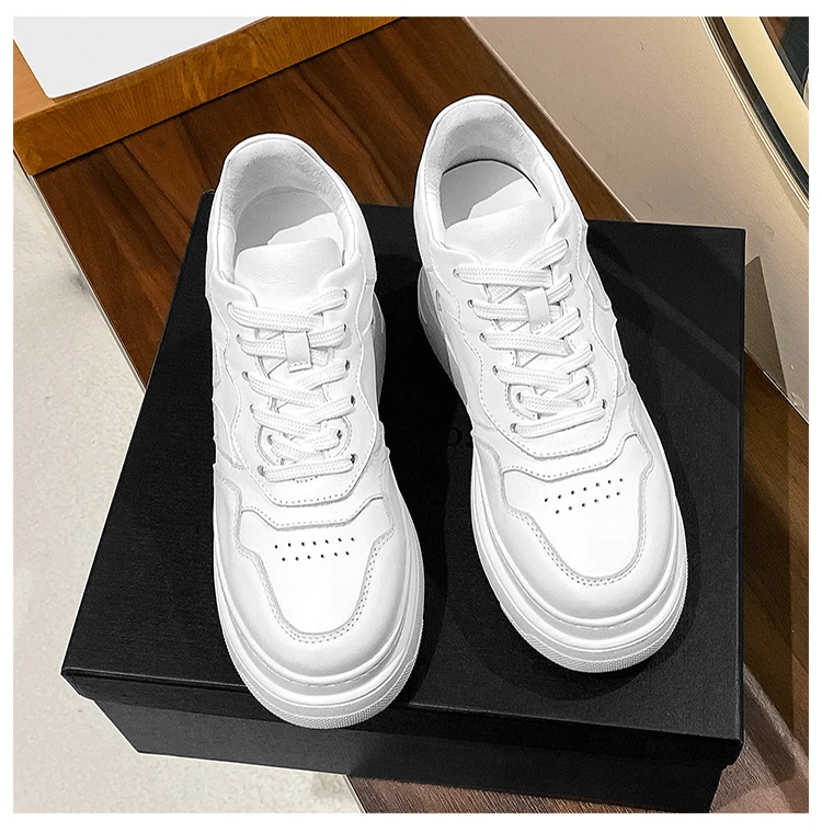 12cm Platform Elevator Sneakers Women Casual White Shoes Genuine Leather 8cm Height Increasing Shoes Female Summer Mesh Sneakers