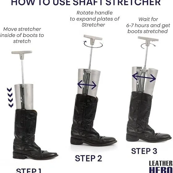 Boot Stretcher Footwear Care Aluminum Adjustable Instep Stretcher Curved Side Plates Boot Shaft Expander for Calf Support
