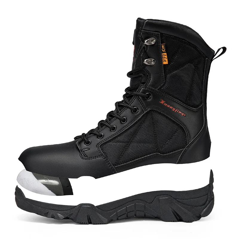 High-Top Anti-Smashing Work Boots Outdoor Waterproof Safety Shoes Steel Toe Non Slip Men's Boots Fashion Protective Men Shoes