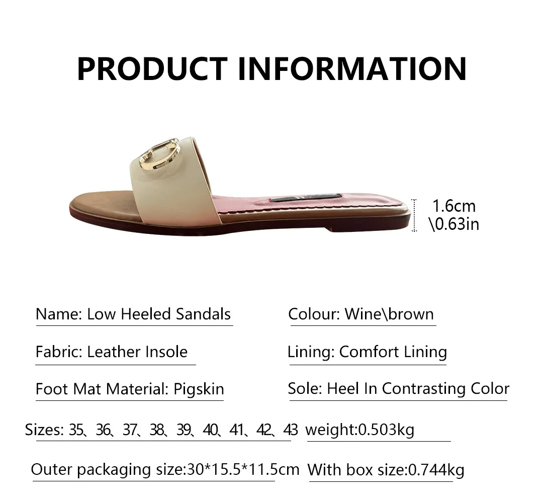 CH 2025 Summer New Women's Leisure Sandals Women's Slippers Simple Solid Colour Design Daily Style Fashion Women's Slippers