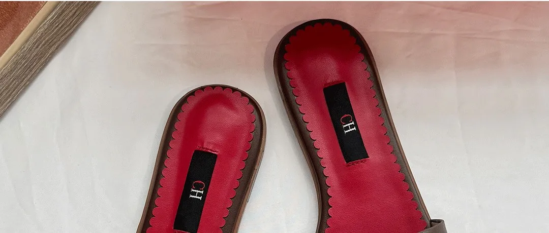 CH 2025 Summer New Women's Leisure Sandals Women's Slippers Simple Solid Colour Design Daily Style Fashion Women's Slippers