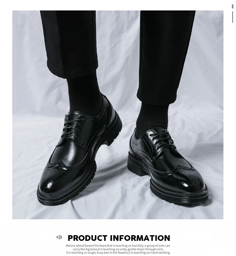 Brown Handmade Leather Men Oxford Shoes Black Leather Man Formal Classic Brogue Business Shoes Chaussure Homme