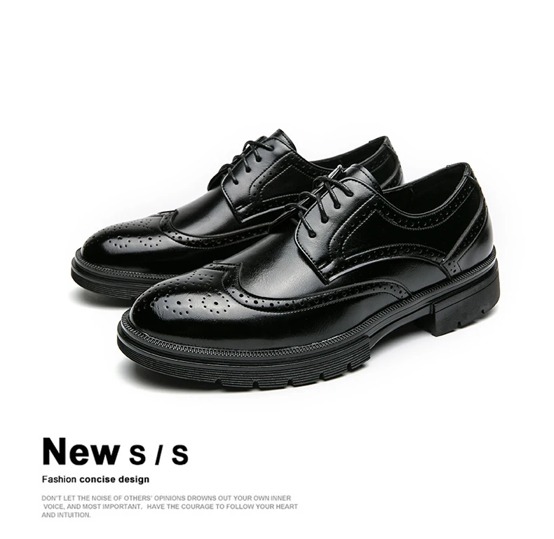 Brown Handmade Leather Men Oxford Shoes Black Leather Man Formal Classic Brogue Business Shoes Chaussure Homme