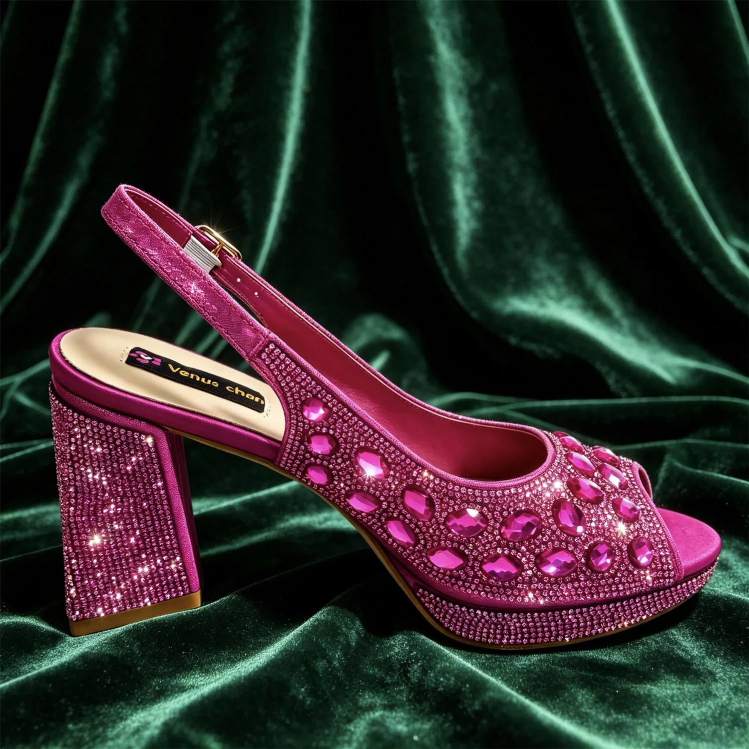 2026 INS Italian Design Silver Rhinestone Peep Toe Women's Bigger Size High Heels Matching Bag Set Ideal for Parties & Weddings