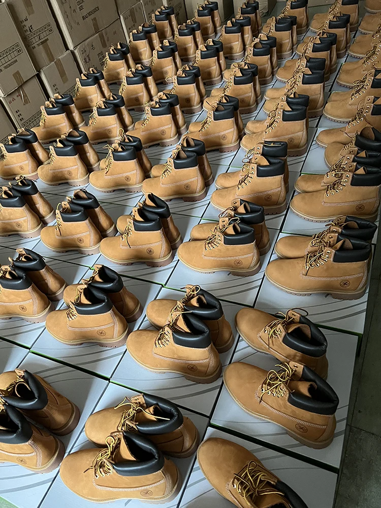 New Work Boots Men's Original Comfy Shoes Outdoor Hiking Leather Casual Shoes For Men Basic Boots Waterproof Yellow Boots