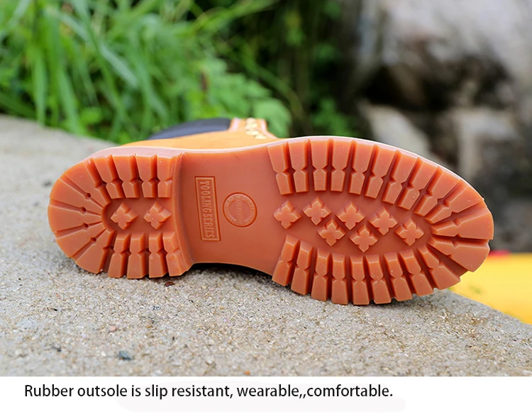 New Work Boots Men's Original Comfy Shoes Outdoor Hiking Leather Casual Shoes For Men Basic Boots Waterproof Yellow Boots