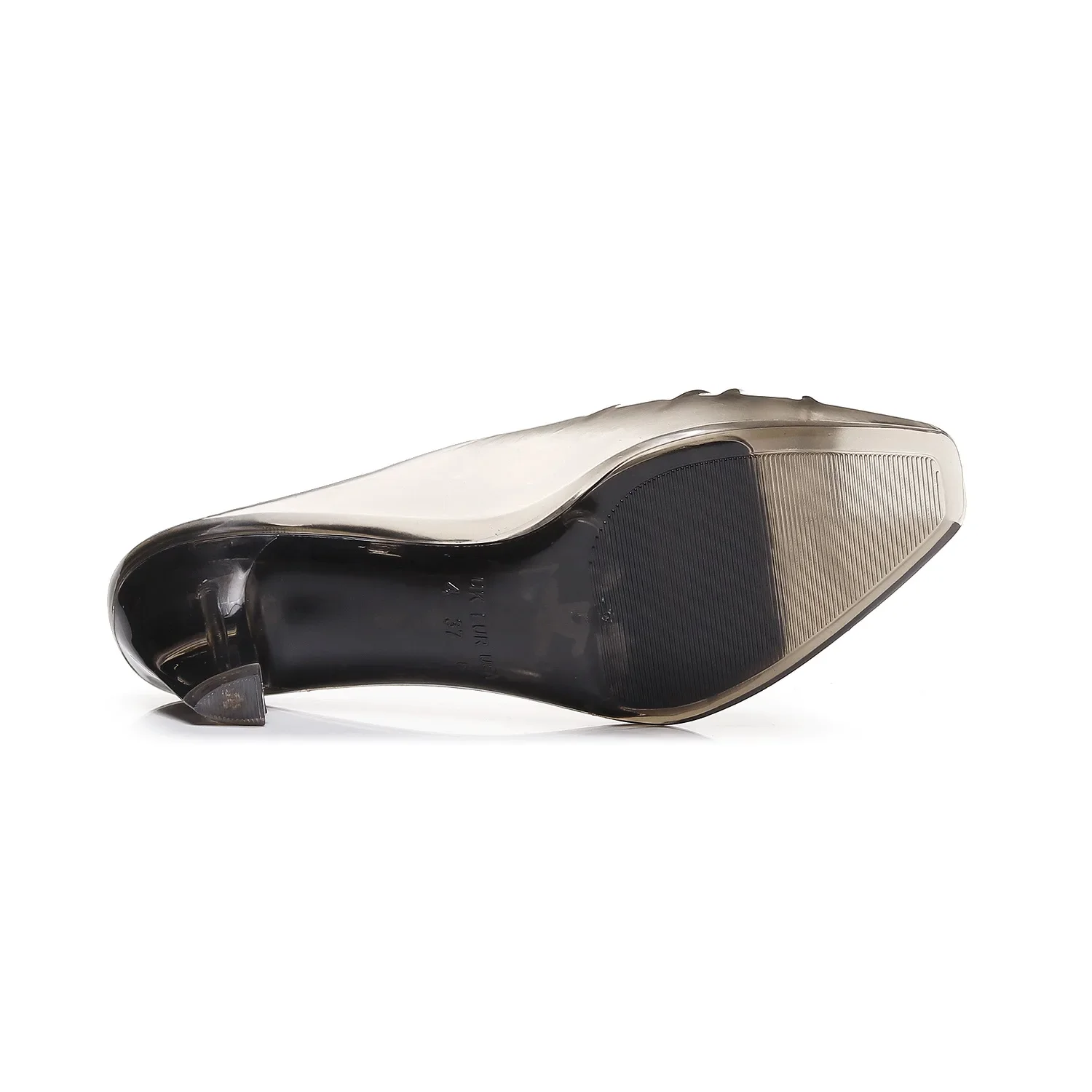 New Fish Mouth Wrinkled Thick Heels Cool Slippers for Outerwear Fashion Casual Crystal Jelly Sandals for Women