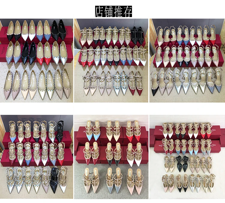 Summer Women Sandals luxury women's shoes 2026 New Leather Brand Rivets Shoes Pointed Toe Thin Flat Slippers Solid Casual Outdoo