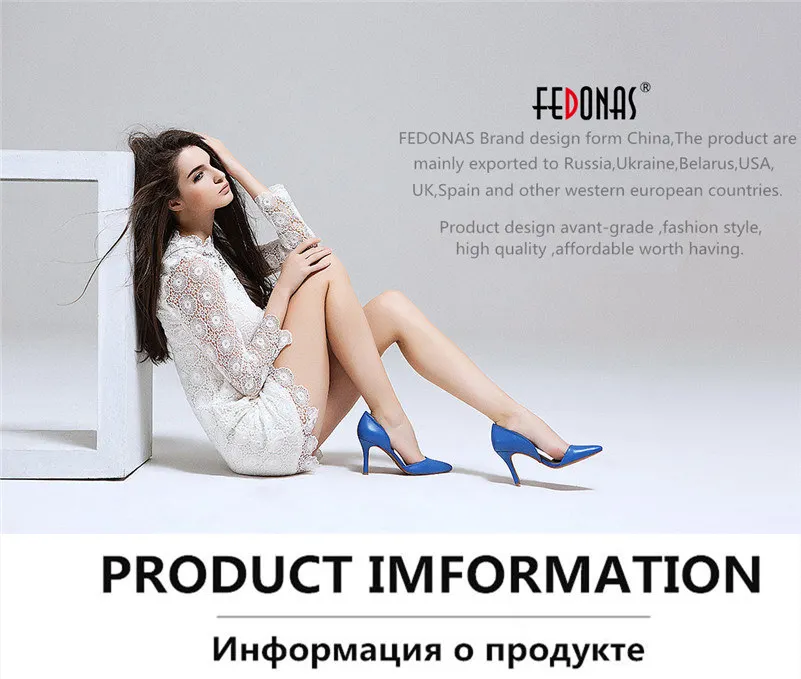 FEDONAS Sexy Women Pumps Pointed Toe Thin Heels Office Party Wedding Shoes Woman Cow Leather Basic Pumps Spring