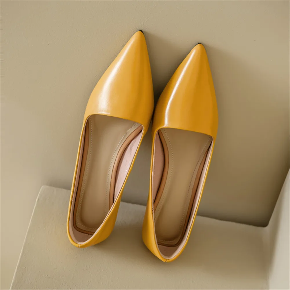 FEDONAS Sexy Women Pumps Pointed Toe Thin Heels Office Party Wedding Shoes Woman Cow Leather Basic Pumps Spring