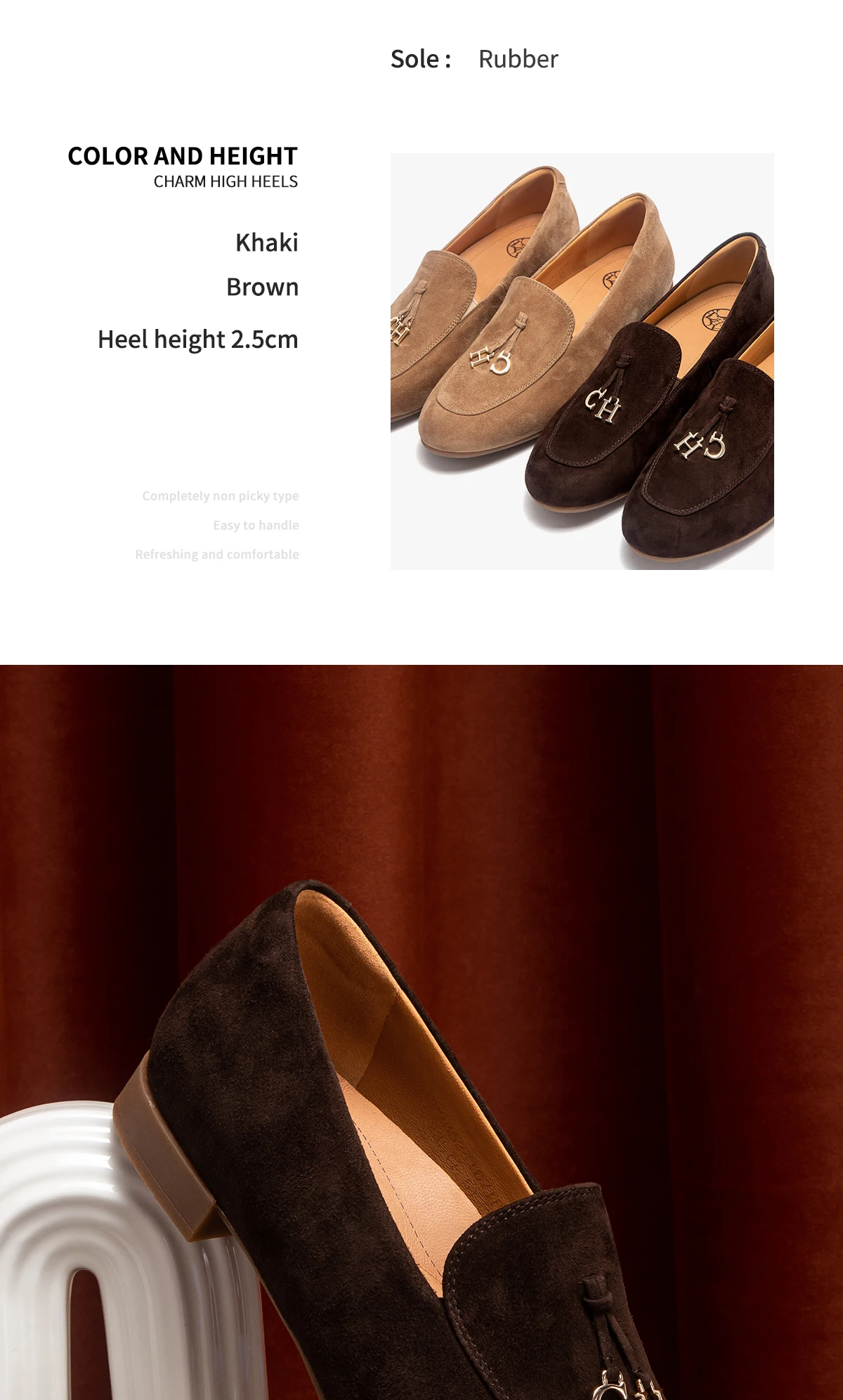 CHCH Women's Leather Shoes 2026 New High Quality Sheepskin Formal Business Shoes