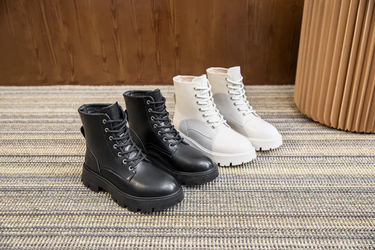 AIYUQI Women's Ankle Boots Genuine Leather Autumn Lace-up Motorcycle Boots Ladies British Style Women's Ankle Boots WHSLE MTO