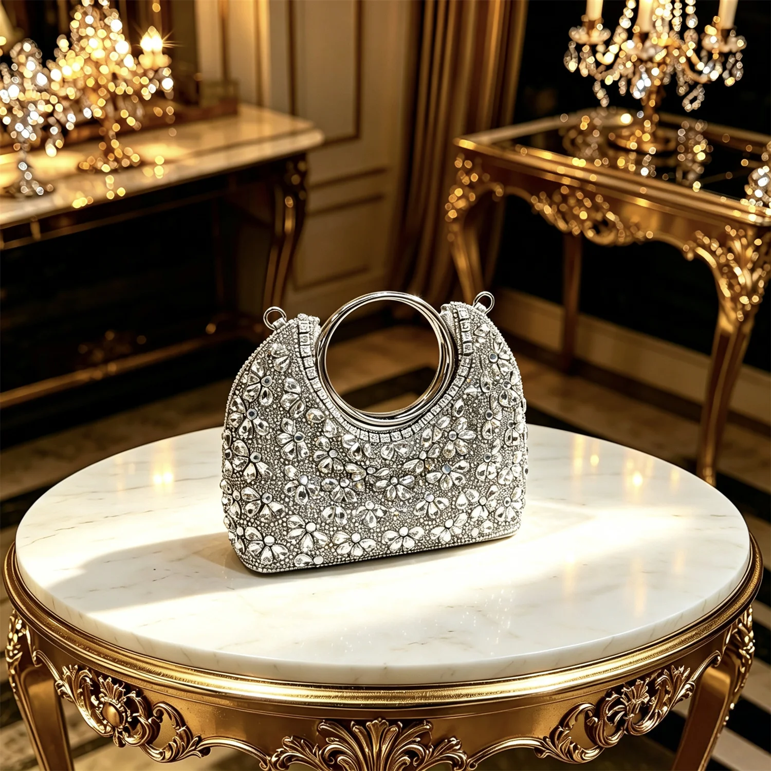 2026 INS Italian Design Elegant Green Rhinestone Pointed Toe High Heels & Handbag Set - Ideal for Weddings and Special Occasions