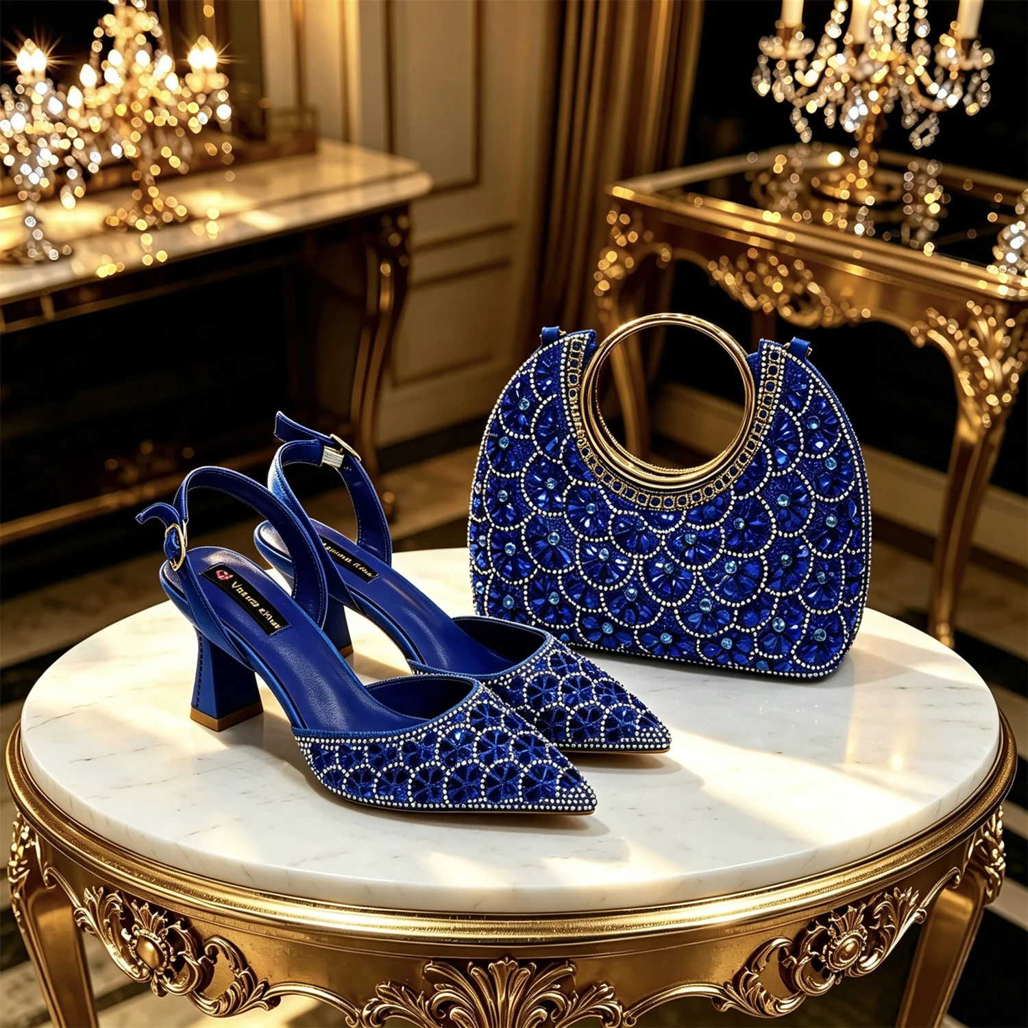 2026 INS Italian Design Elegant Green Rhinestone Pointed Toe High Heels & Handbag Set - Ideal for Weddings and Special Occasions