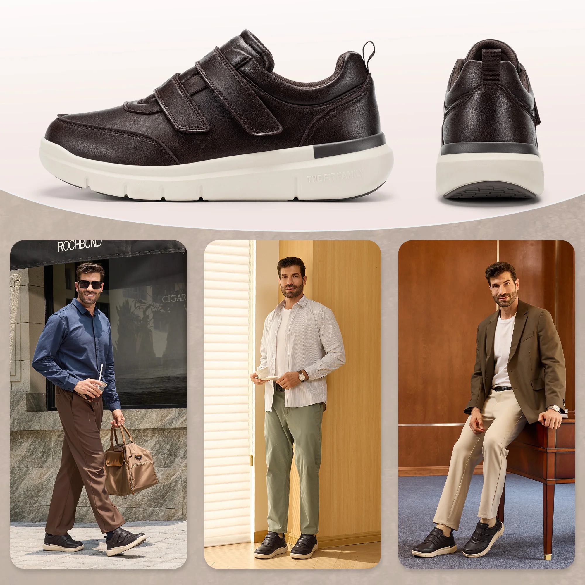 Men's Diabetic Dress Shoes – Wide Toe Box Lightweight & Comfortable Business Shoe Casual Style For Swollen Feet With Adjustable