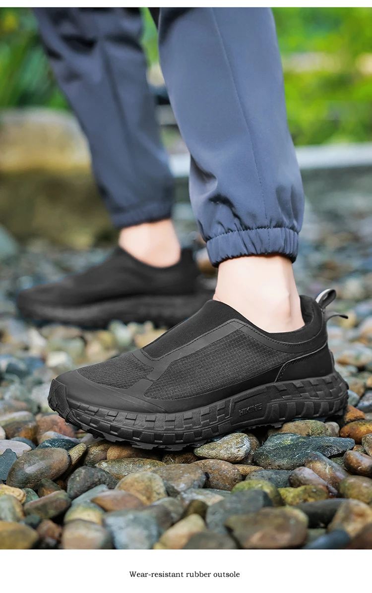 Outdoor Slip On Off-road Running Shoes mountaineering Hiking Shoes Men's Autumn Winter Thick Soled Fashionable Sneaker