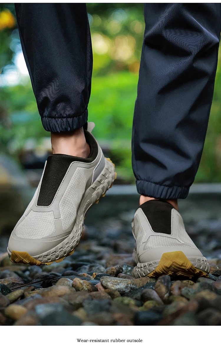 Outdoor Slip On Off-road Running Shoes mountaineering Hiking Shoes Men's Autumn Winter Thick Soled Fashionable Sneaker