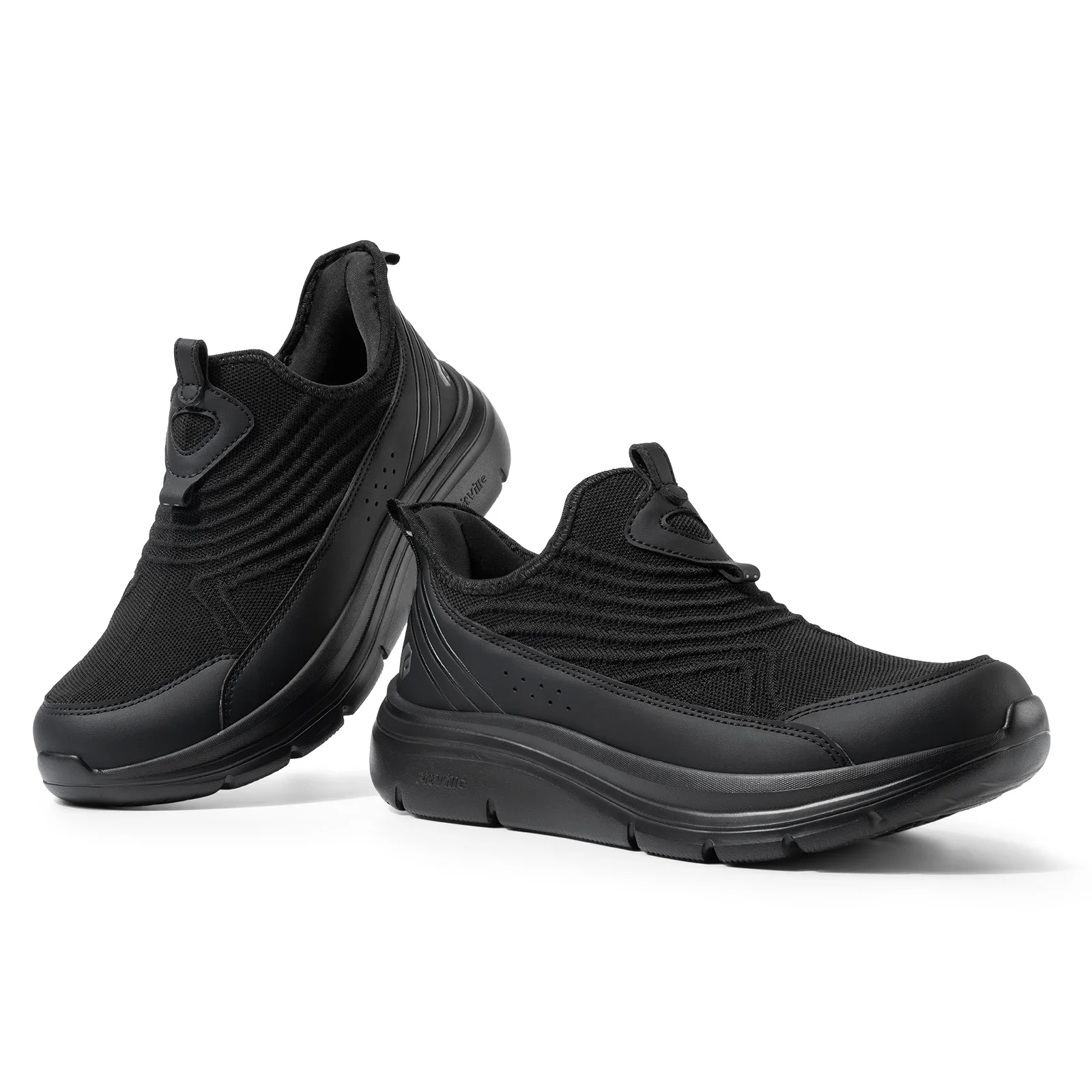 Wide Men'S Slip-On Running Shoes Lightweight Breathable Outdoor Casual Sports Walking Shoes Sneakers For Swollen Feet