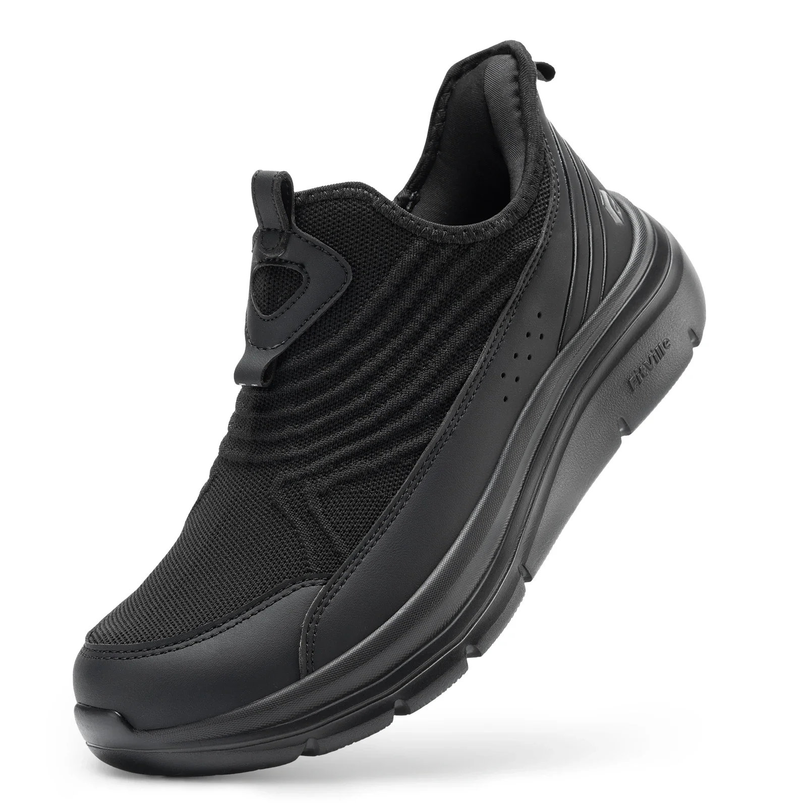 Wide Men'S Slip-On Running Shoes Lightweight Breathable Outdoor Casual Sports Walking Shoes Sneakers For Swollen Feet