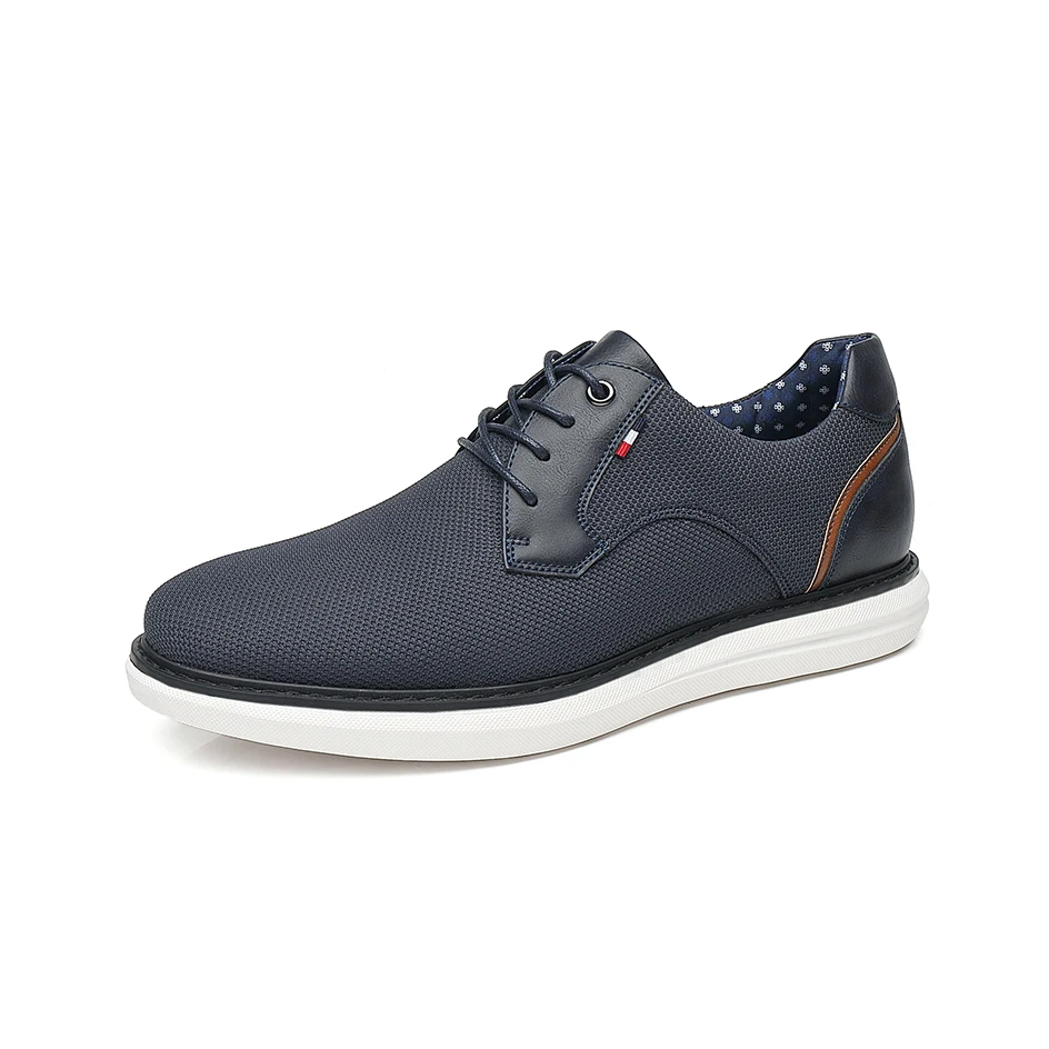 BHKH 2026 Genuine Leather Dress Shoes Comfy Men Casual Shoes Smart Business Work Office Lace-up Men Shoes