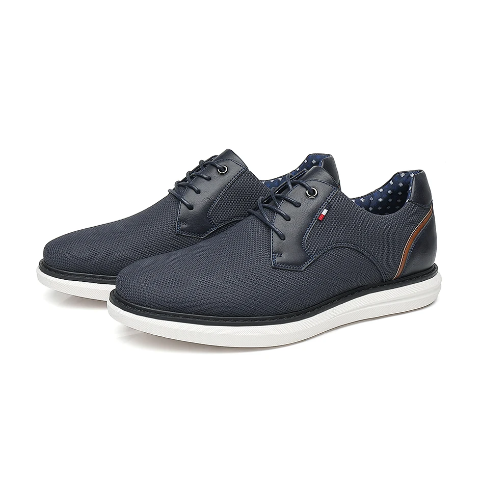 BHKH 2026 Genuine Leather Dress Shoes Comfy Men Casual Shoes Smart Business Work Office Lace-up Men Shoes