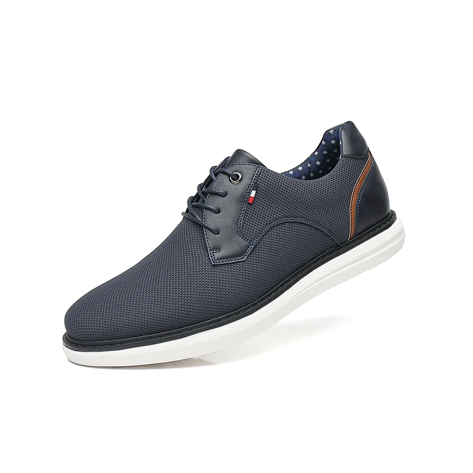 BHKH 2026 Genuine Leather Dress Shoes Comfy Men Casual Shoes Smart Business Work Office Lace-up Men Shoes