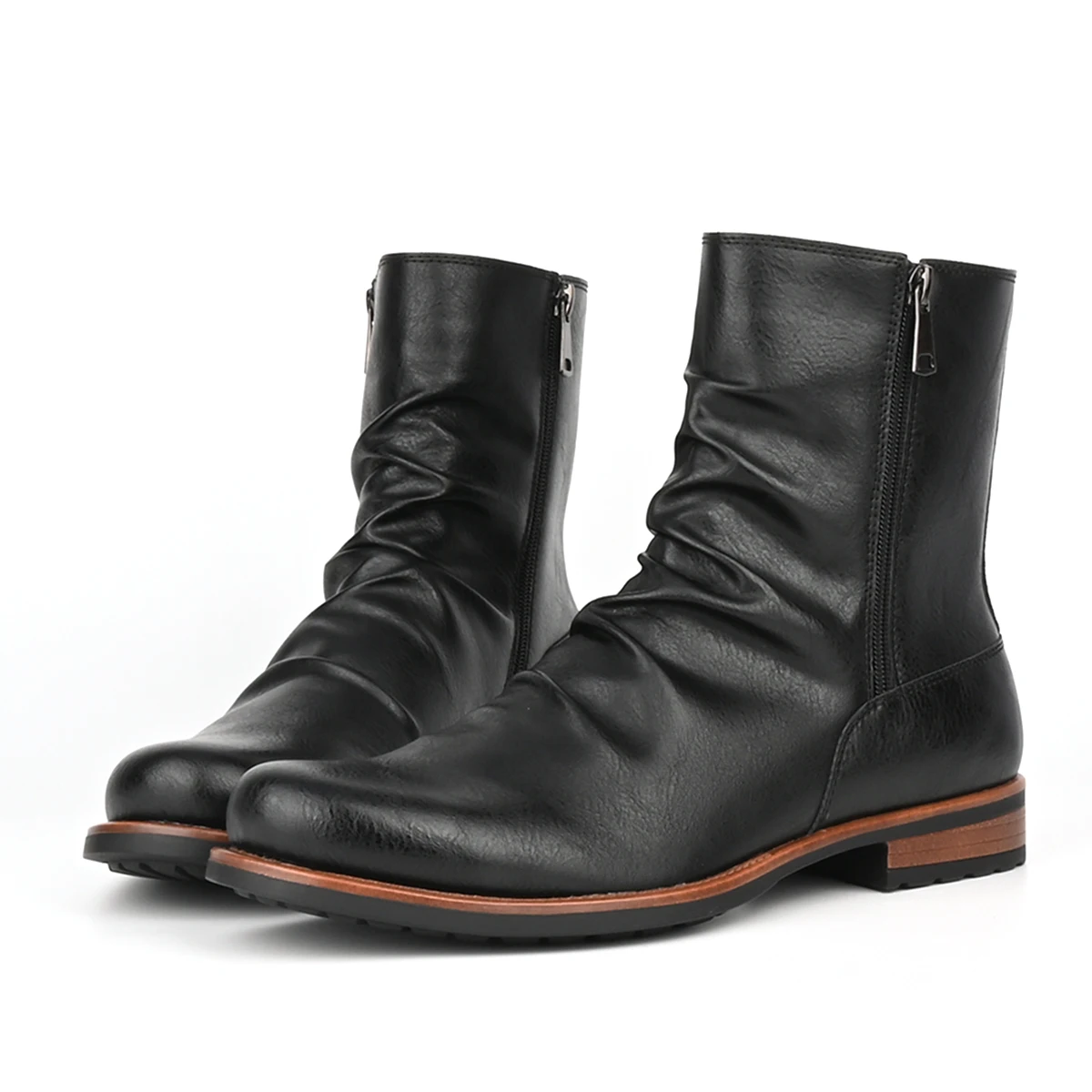 Men's British Style Low-Heeled Retro Boots for Everyday Casual Wear