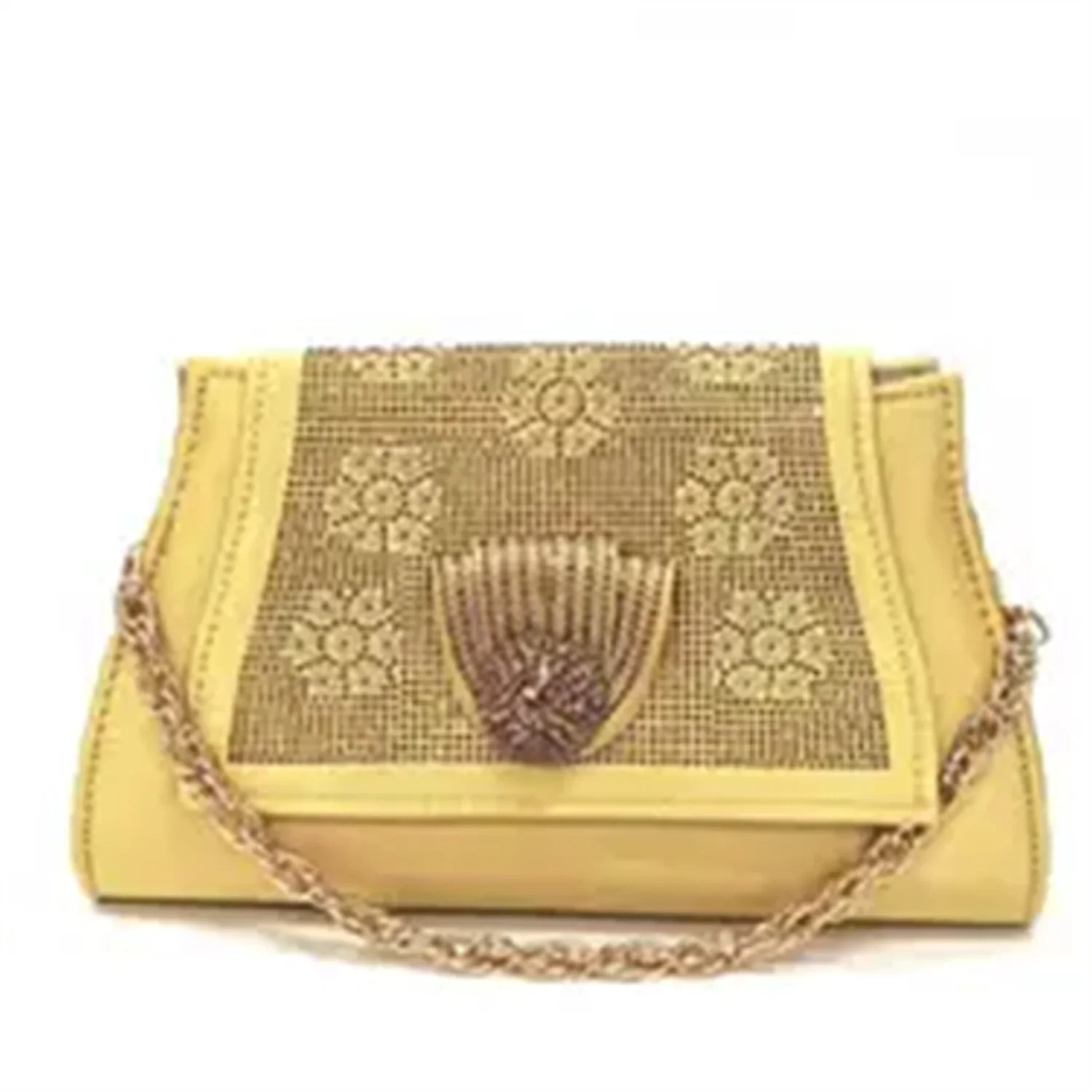 2026 New Nigerian Bigger Size Women Heel Party Shoes and Bag Set Orange Colour Rhinestone Handbag Italian Design Wedding