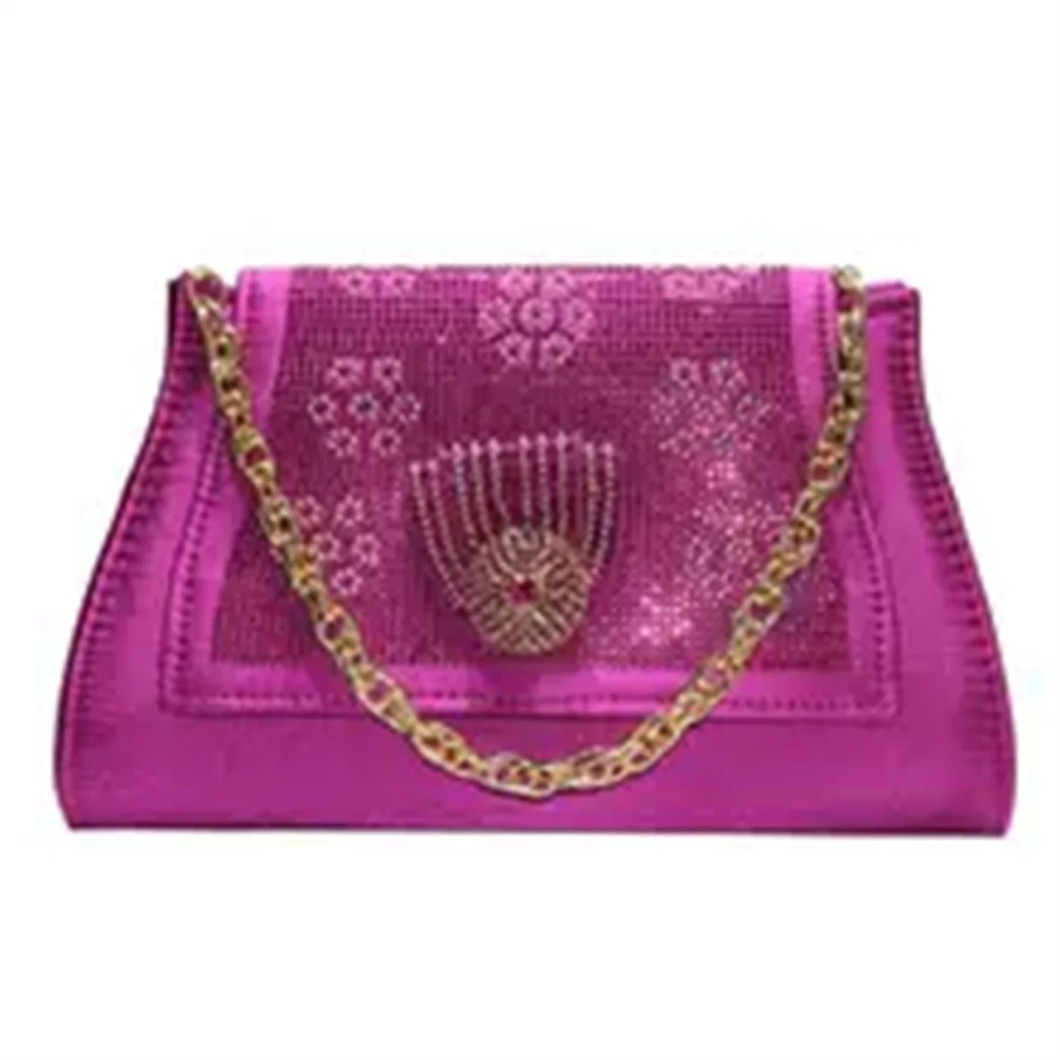 2026 New Nigerian Bigger Size Women Heel Party Shoes and Bag Set Orange Colour Rhinestone Handbag Italian Design Wedding
