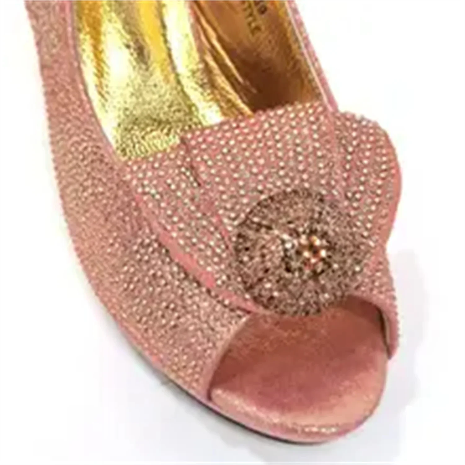 2026 New Nigerian Bigger Size Women Heel Party Shoes and Bag Set Orange Colour Rhinestone Handbag Italian Design Wedding