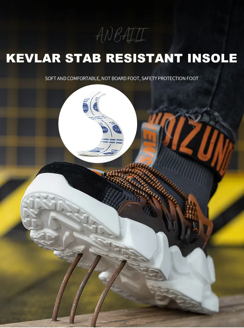 Indestructible Men Safety Shoes Anti-smash Men Shoes Working Sneakers Anti-Puncture Work Boots Safety Composite Toe Men Boots